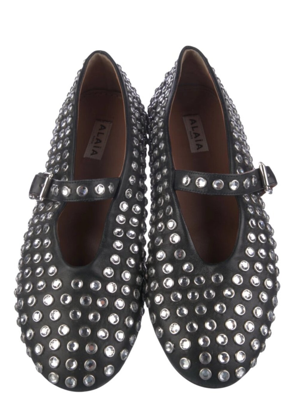 ALAÏA Crystal-embellished suede ballet flats Size 40 IT, 9 US new